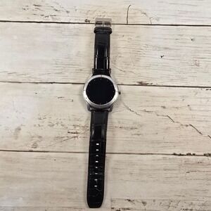 Kenneth Cole New York GD21740 Smartwatch Silver Case Black Leather Strap Watch